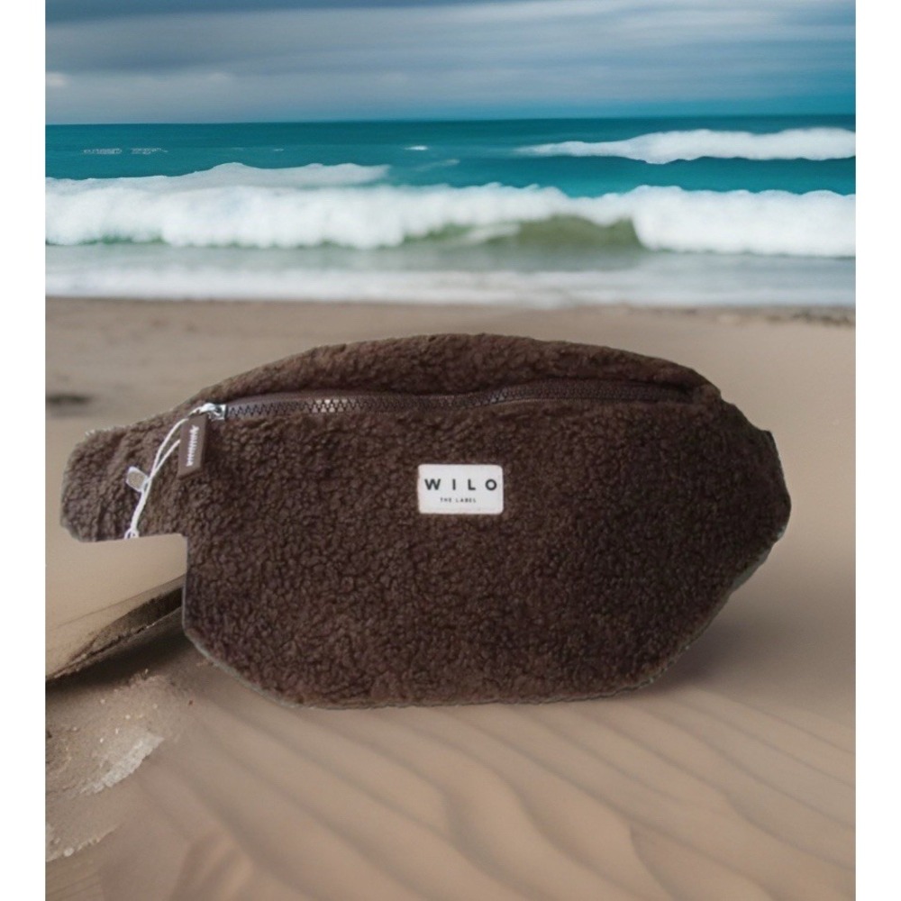 WILO THE LABEL Women's Espresso Sherpa HANDS FREE Waist Bag Fanny Pack  NWT $68